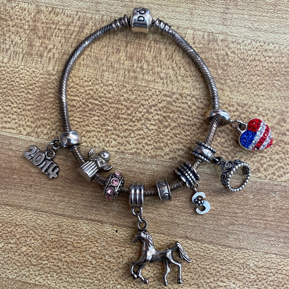 Two Pandora Bracelets with Charms